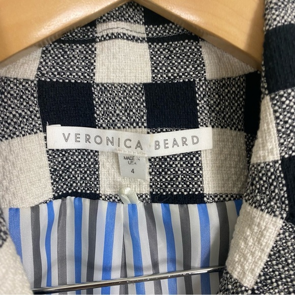 Veronica Beard Black White Plaid Dickey Miller Jacket Blazer Double Breasted 4 - Picture 3 of 8